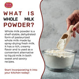 Spicy World Whole Milk Powder 3 LB Bulk Bag - RBST Hormone Free, Made in USA, Non-GMO, Premium Grade - Perfect for Baking, Drinking, and More!