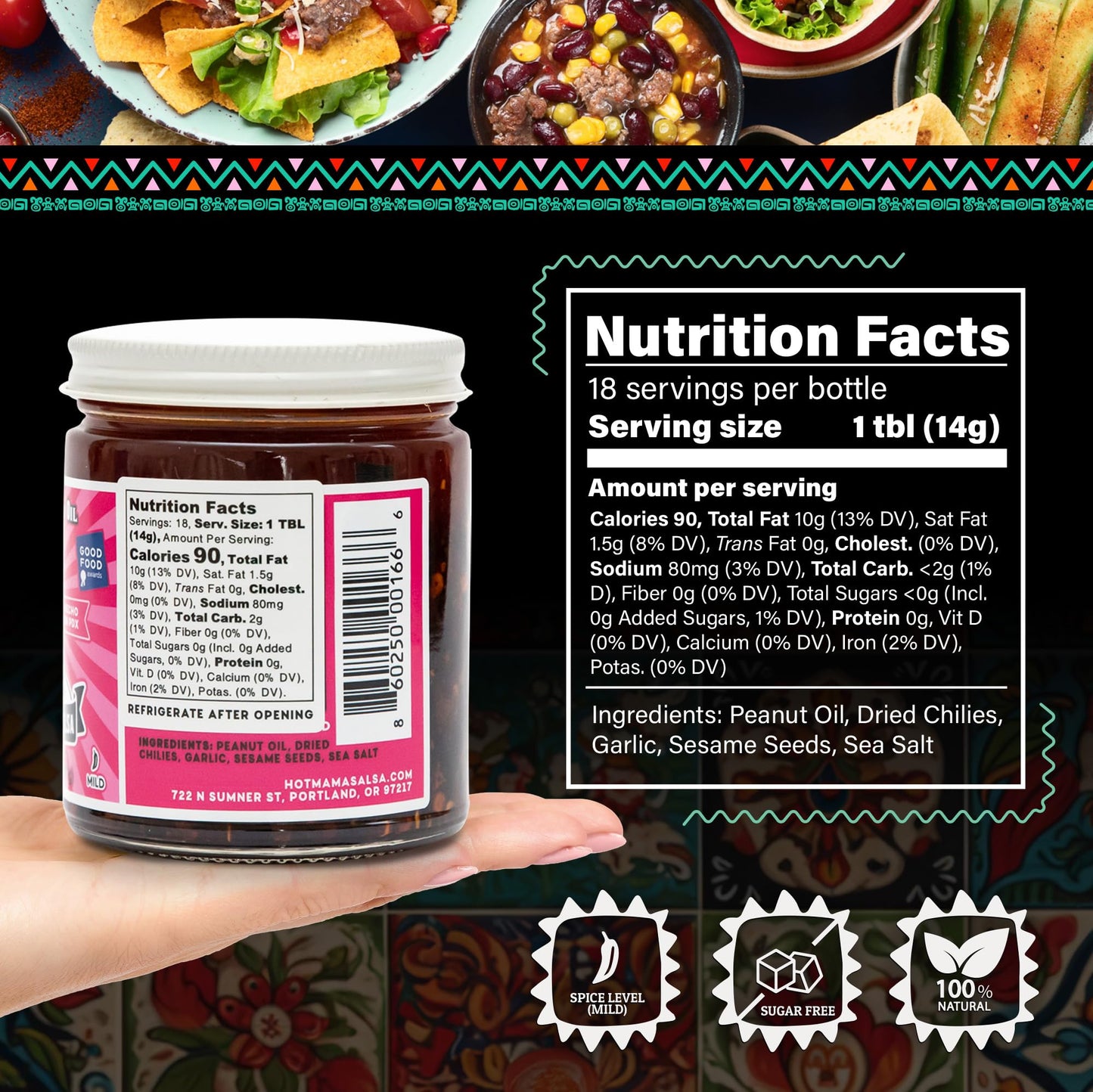 Hot Mama Salsa Guajillo Chili Oil - A Chili Oil Rich in Antioxidants, Low Calorie, No Preservatives, Additives, or GMOs - Perfect for Mushrooms