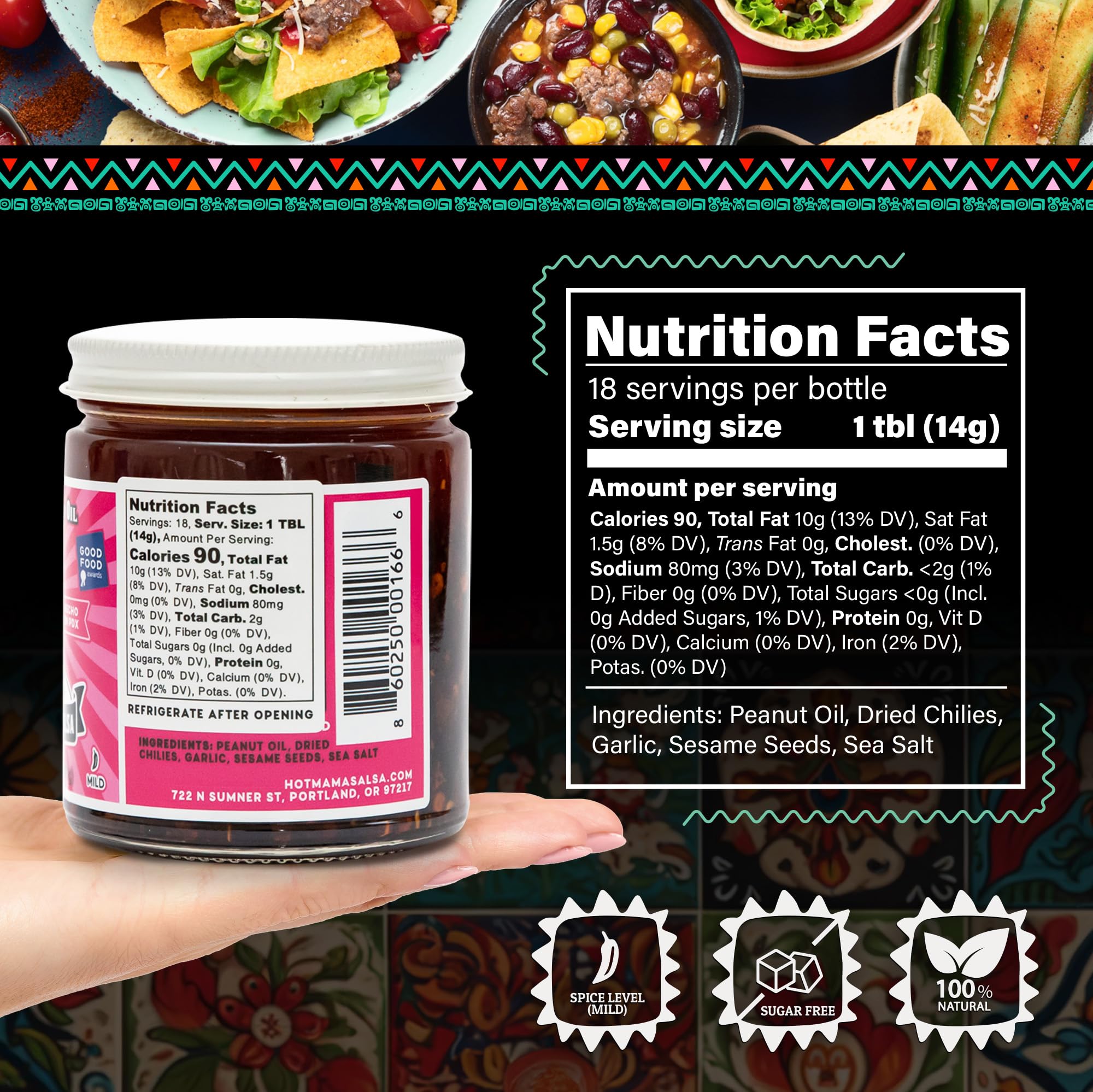 Hot Mama Salsa Guajillo Chili Oil - A Chili Oil Rich in Antioxidants, Low Calorie, No Preservatives, Additives, or GMOs - Perfect for Mushrooms