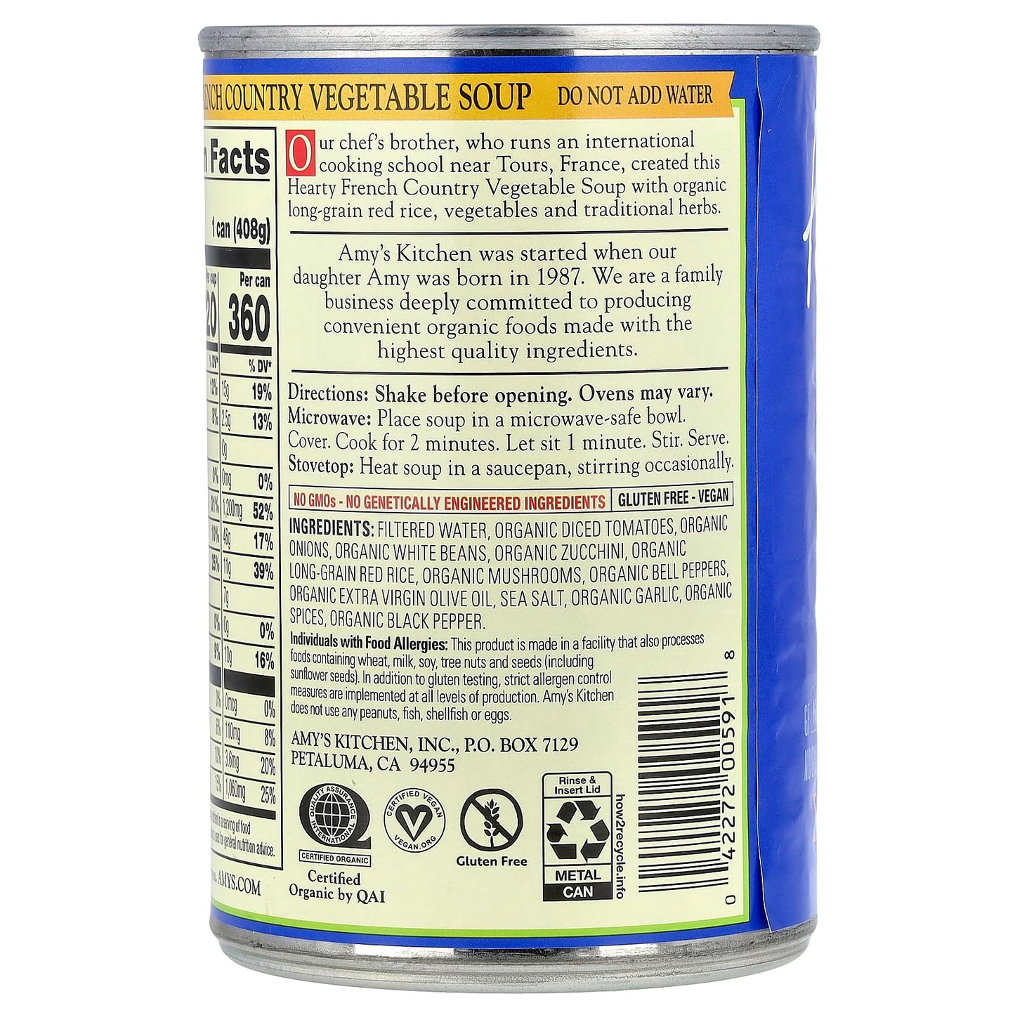 Amy's Kitchen Hearty French Country Vegetable Soup, 14.4-Ounce Cans (Pack of 12) ( Value Bulk Multi-pack)