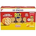 RITZ Cheese Sandwich Crackers, Lunch Snacks, 20 Snack Packs (6 Crackers Per Pack)