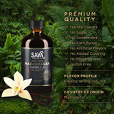 SAVA Madagascar Vanilla Extract - 100% Pure Vanilla Extract from High-Quality Madagascar Vanilla Beans - No Sugar Added Gourmet Vanilla Extract