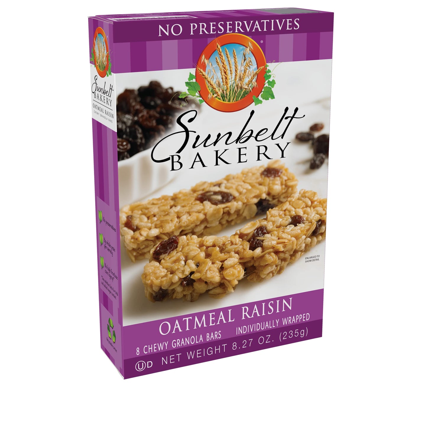 Sunbelt Bakery Oatmeal Raisin Chewy Granola Bars, 96-1.0 OZ Bars (12 Boxes)