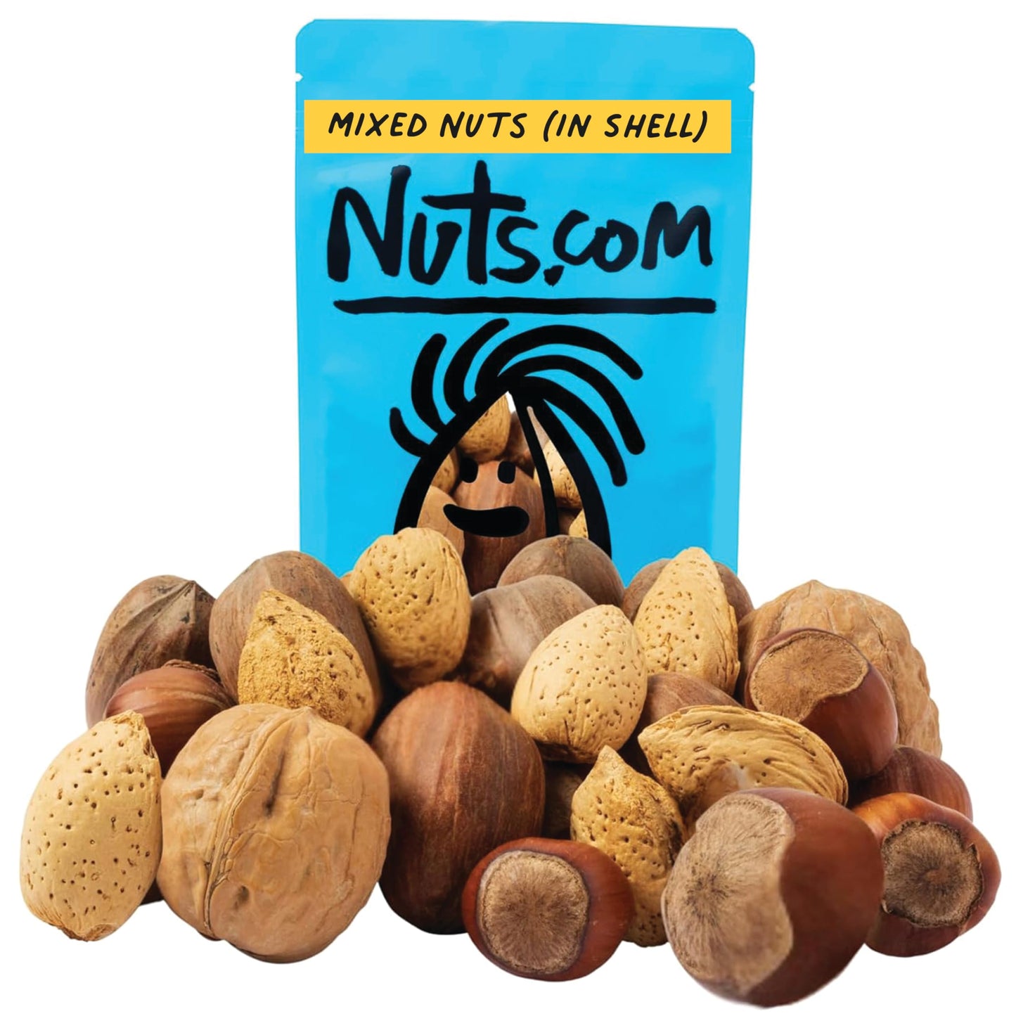 Nuts com Mixed Nuts in Shell, No Brazil Nuts - 1 lb Bag, Natural, Includes Walnuts, Hazelnuts, Pecans, Almonds - Healthy Snack Sampler for Squirrels