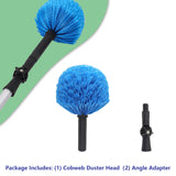 Twist-On Cobweb Duster Head, Soft Bristles Spider Web Duster Brush, Fits Standard 3/4 inch Threaded Poles