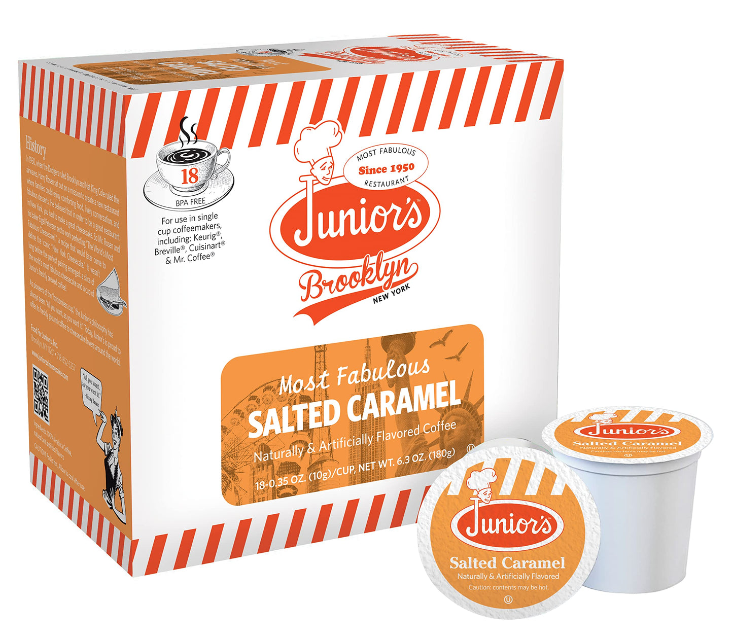 Junior's Most Fabulous Single Serve Coffee (Salted Caramel, 18 Count)