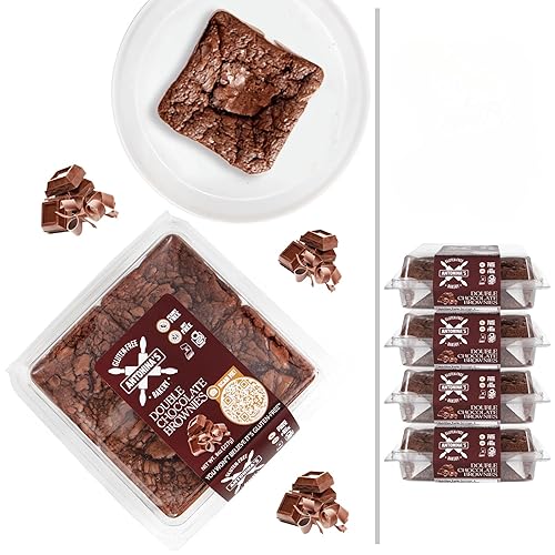 Antonina's Gluten-Free Bakery Double Chocolate Brownies | Certified Gluten-Free | Nut Free | Peanut Free | Taste Homemade | Four 4-Packs (16 Brownies)