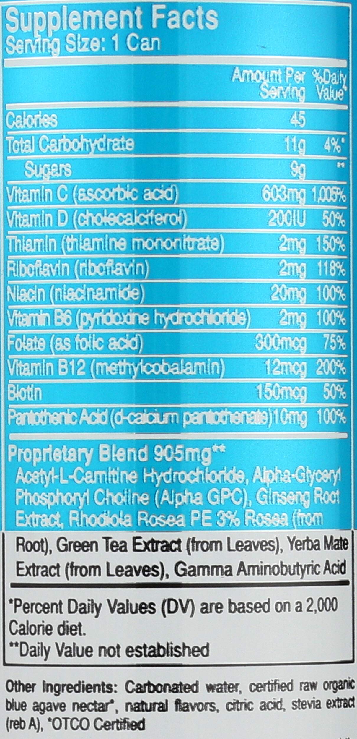 FOCUSAID Energy Blend | Nootropics Drink for Brain Fuel | Alpha-GPC, GABA, B-Complex, Yerba Mate, Green Tea | 100% Clean |100mg Natural Caffeine |