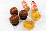 Bakerpan Gold Sprinkles Edible for Cupcakes, Gold Jimmies Sprinkles for Cake Decorating - 4.3 Ounces (Made in USA)