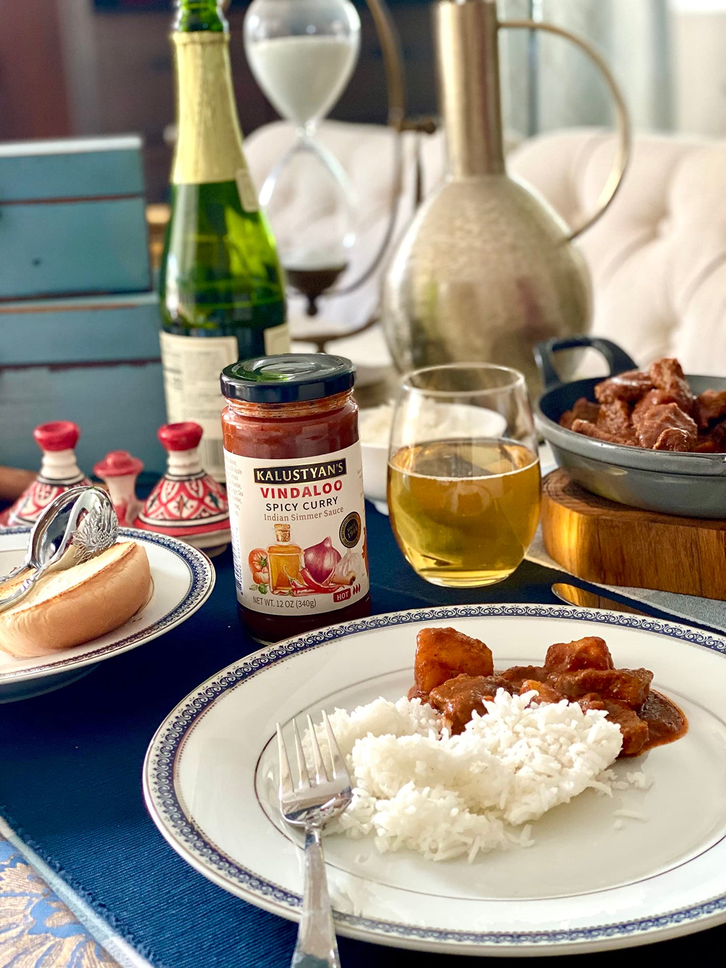 Kalustyan's Vindaloo Spicy Curry Sauce, Indian Simmer Sauce, From New York City's Favorite Spice Destination, Hot Curry with Notes of Red Chili, Sweet