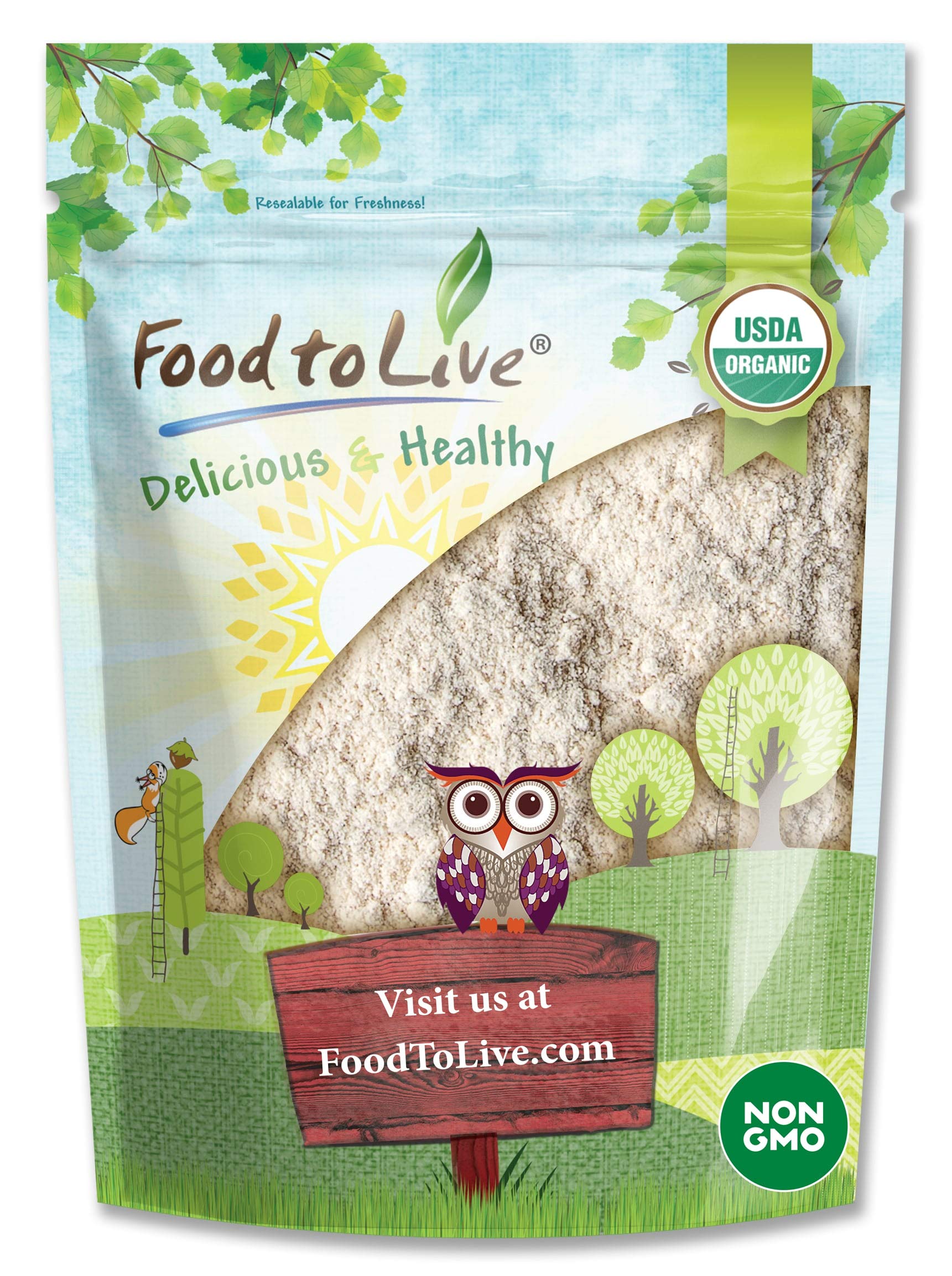 Food to Live Organic Amaranth Flour, 6 Pounds - Non-GMO, Fine Meal, Whole Grain Flour, Stone-Ground, Kosher, Vegan, Bulk Powder. Great for Flour