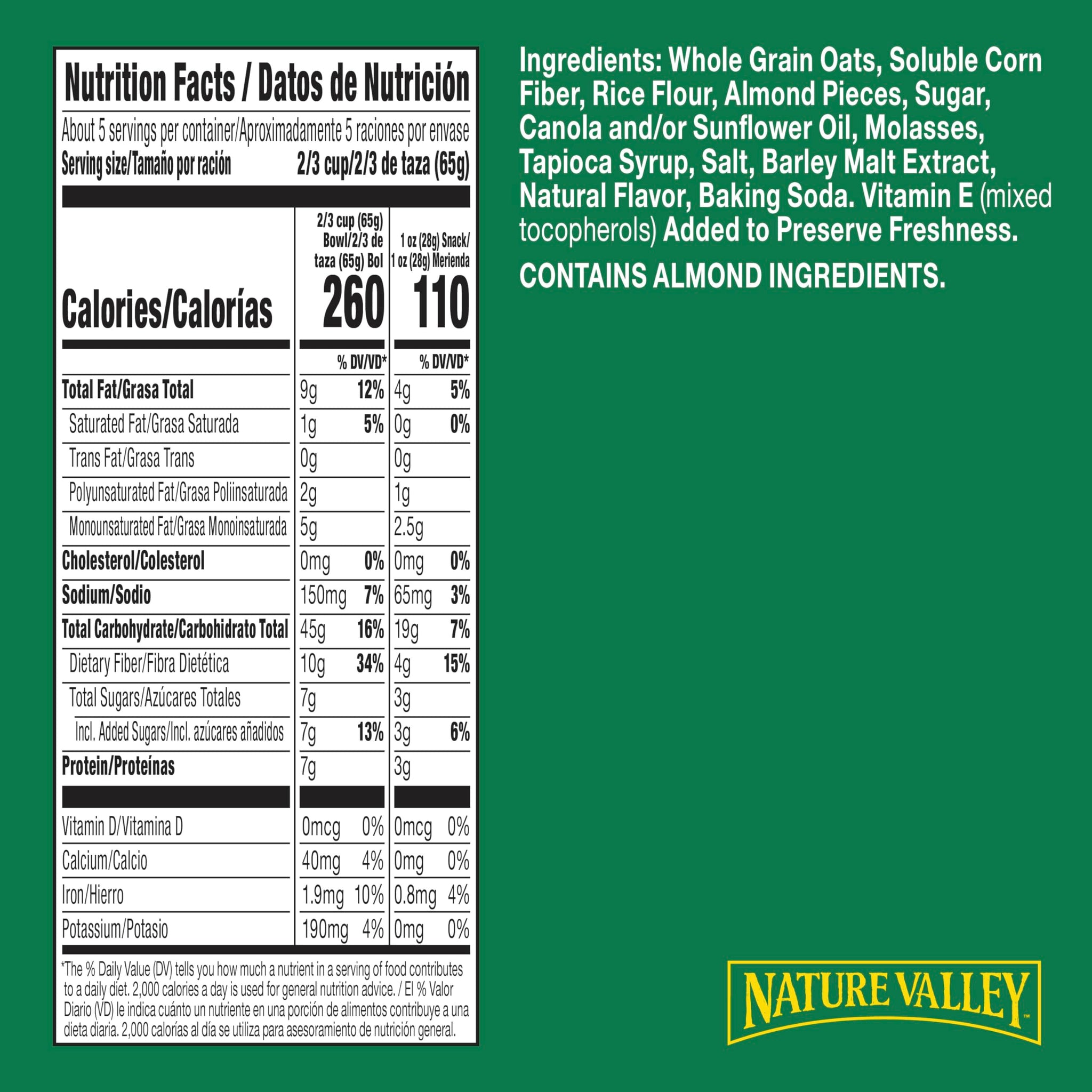 Nature Valley Reduced Sugar Granola, Vanilla Almond, Resealable Snack Pouch, 11 oz