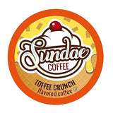 Sundae Ice Cream Flavored Coffee Pods, Compatible with 2.0 Keurig K-Cup Brewer, (Toffee Crunch) 48 Count