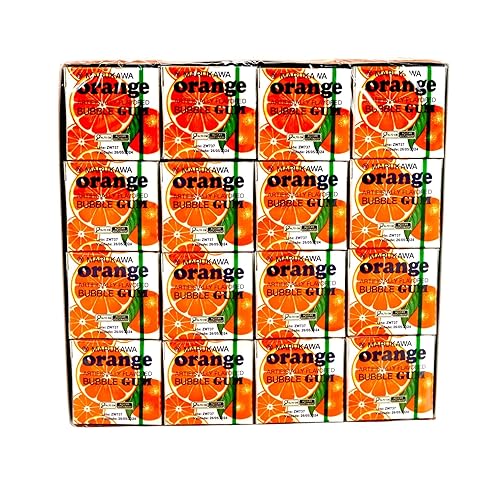 Authentic Japanese Marukawa Orange Flavored Fusen Gum 48 Packs