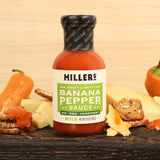 Miller's Banana Pepper Sauce - Red Banana Pepper Mild Hot Sauce, Sweet Spicy Banana Pepper Sauce - Best Use for Chicken Wing, Burgers, Sandwich