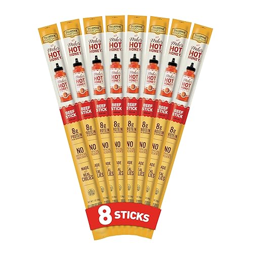 Tillamook Country Smoker Smoked Sausage, Mike's Hot Honey, 1 Ounce (8 Sticks) Real Hardwood Smoked Sausages, Low Carb, High Protein, Individually