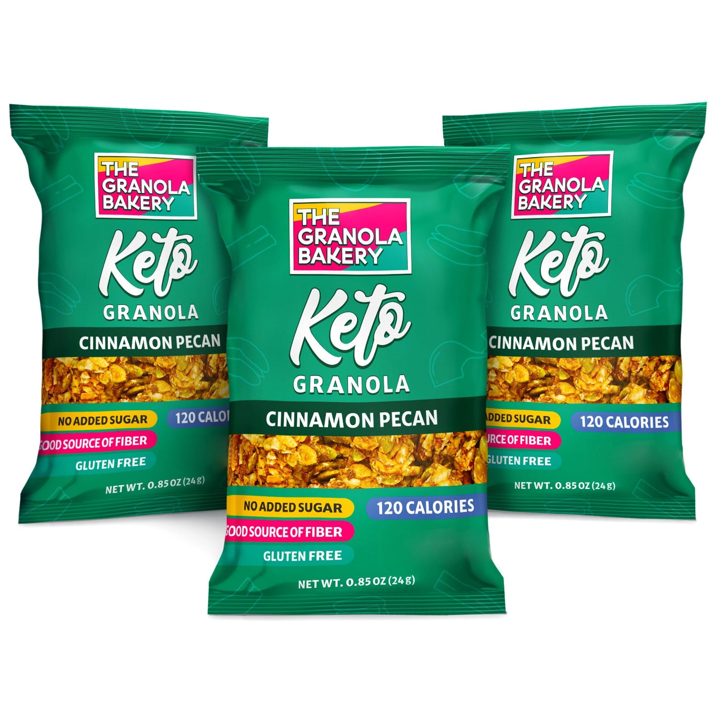 THE GRANOLA BAKERY TGB Cinnamon Granola Bites, No Added Sugar, High Fiber, Gluten Free, Keto Friendly, 0.85oz Cereal Bag (Pack of 6)