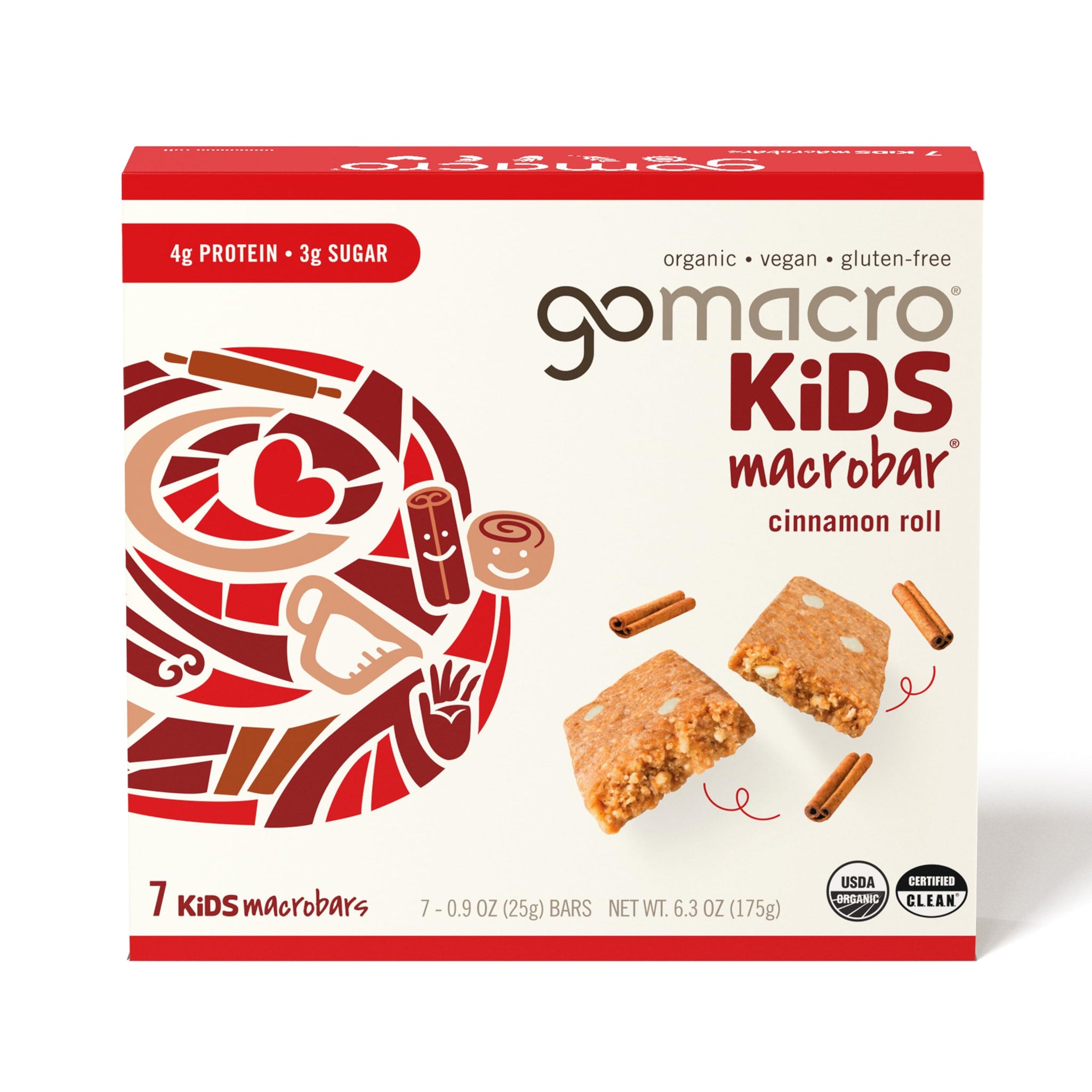 Gomacro, Bar Kids Cinnamon Roll Organic, 6.3 Ounce, 7 Count