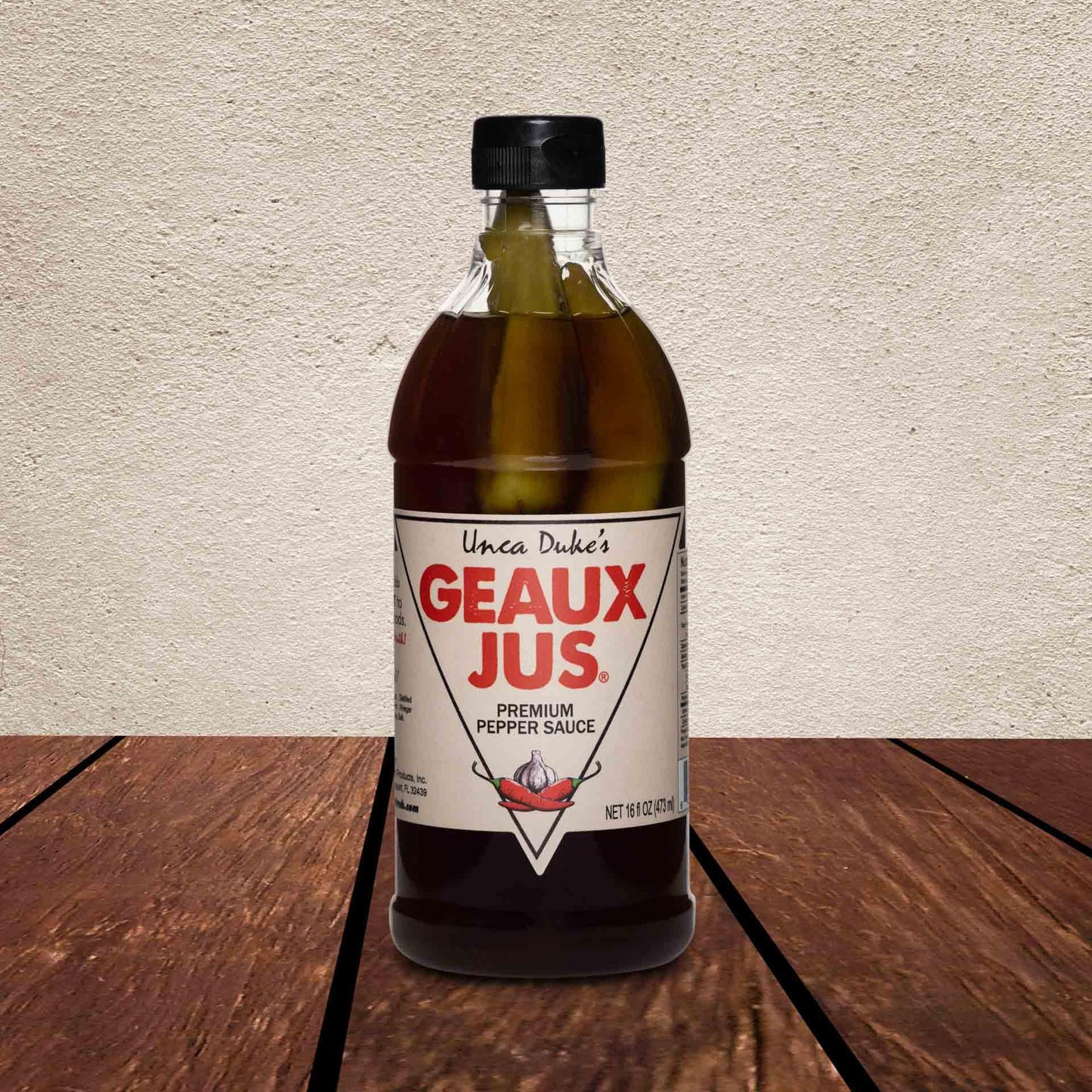 Unca Duke’s Geaux Jus® Premium Pepper Sauce, 16 oz - Classic Southern Pepper Vinegar Condiment for Seafood, BBQ, Cocktails & Everyday Use