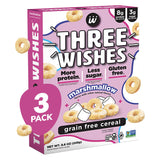 Three Wishes Grain-Free & Protein Cereal - Healthy, Low Sugar & Gluten-Free Breakfast Cereal - Low Carb, Plant-Based, Vegan & Non-GMO - Marshmallow