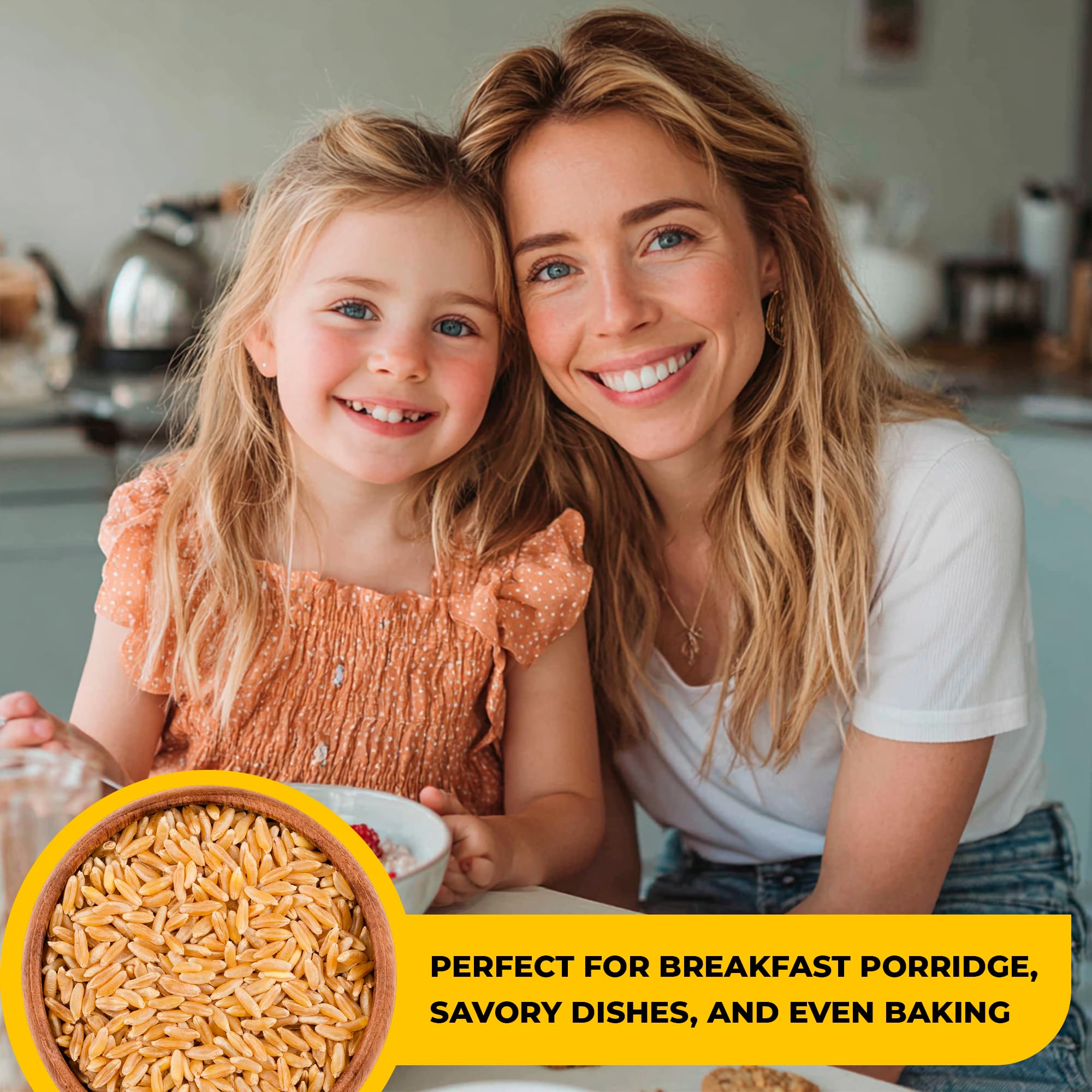 Organic Khorasan Wheat Berries (Kamut) 2LB Bulk - Ancient Whole Grain, High Protein & Fiber for Lasting Fullness, Meal Prep Friendly, Rice & Quinoa Alternative - Non-GMO Heirloom Grain, Stays Al Dente for Bowls, Salads & Baking