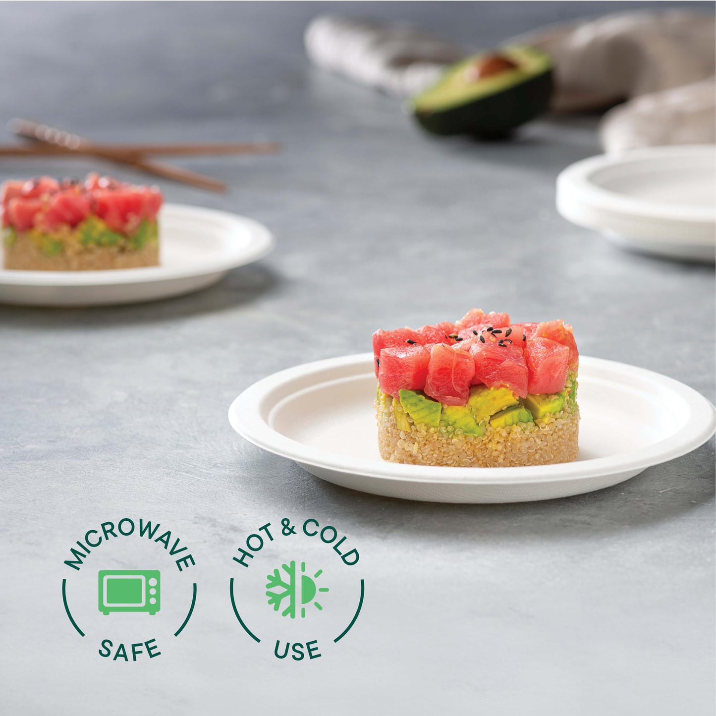Stack Man 100% Compostable Small Paper Plates 7 Inch Heavy-Duty [125-Pack] Eco-Friendly White Bagasse Disposable Dessert Cake Plates - 7"