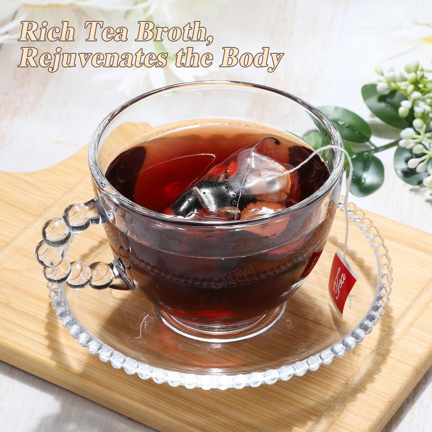 Kidney Tea Formula Ginseng Six Treasures Tea, Traditional Chinese Herbal Teas, Natural Kidney Cleanse Detox Teas for Women & Men, 6 Precious