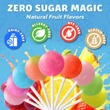 Zollipops Clean Teeth Pops Sugar Free Candy, Dye-Free Lollipops - Keto & Diabetic-Friendly, Dentist-Approved Treats for Kids (Blue Raspberry, 3.1 oz)