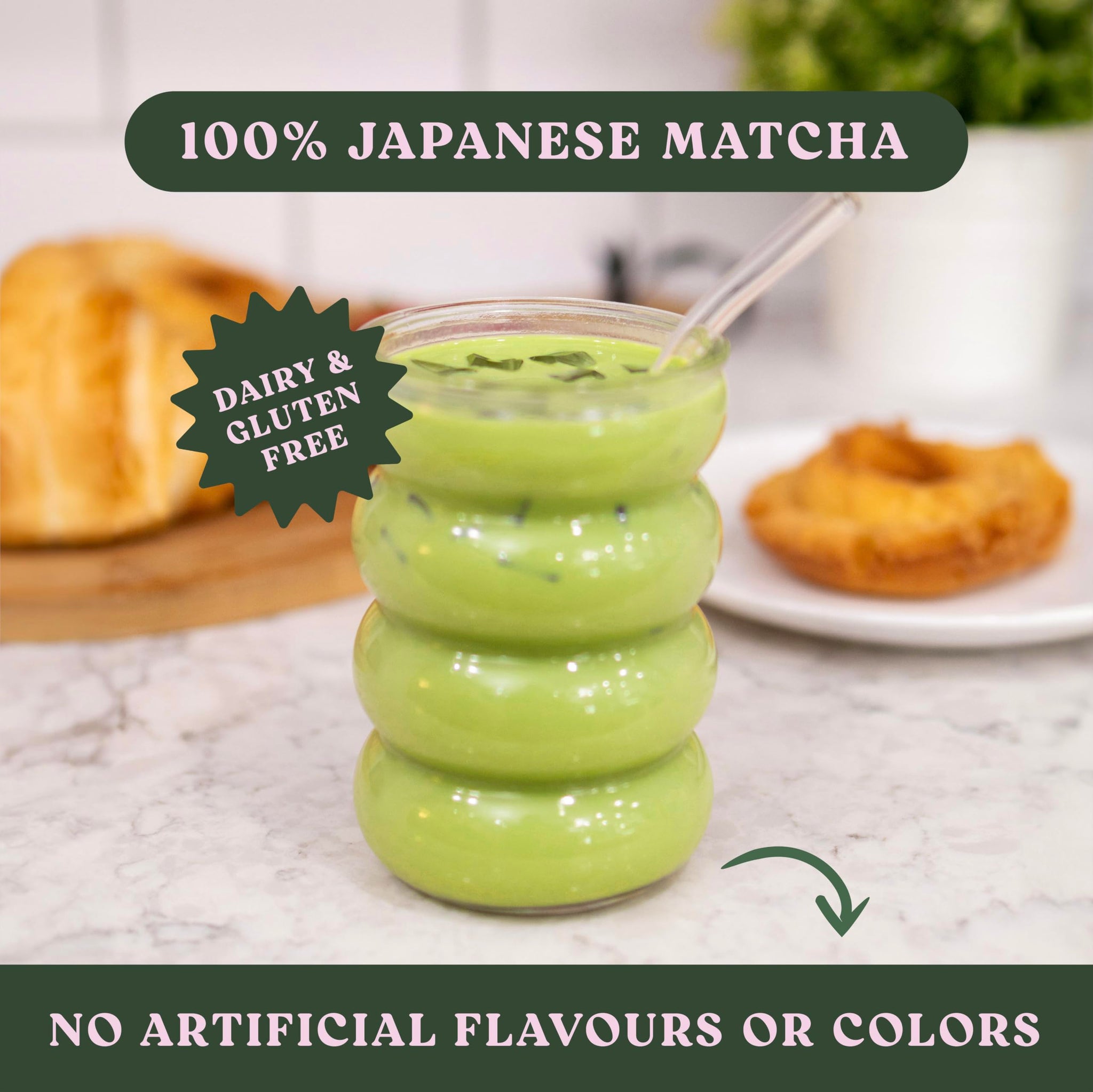The Harmony Matcha Lavender (10 Sticks) Premium Japanese Matcha Powder, Rich in Antioxidants & L-Theanine, Sweetened with Organic Sugar, No