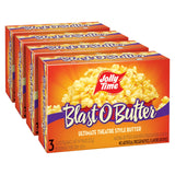 Jolly Time Blast O Butter, Ultimate Movie Theater Butter Microwave Popcorn, 3.2oz Sharing Bag, 3 Bags Per Carton (Blast O Butter, 3.2 Ounce (Pack