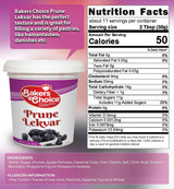 Prune Butter Lekvar Pastry Filling, 12 oz. - Creamy Spread and Topping for Cakes and Desserts - Kosher, Dairy-Free, and Vegan by Baker's Choice