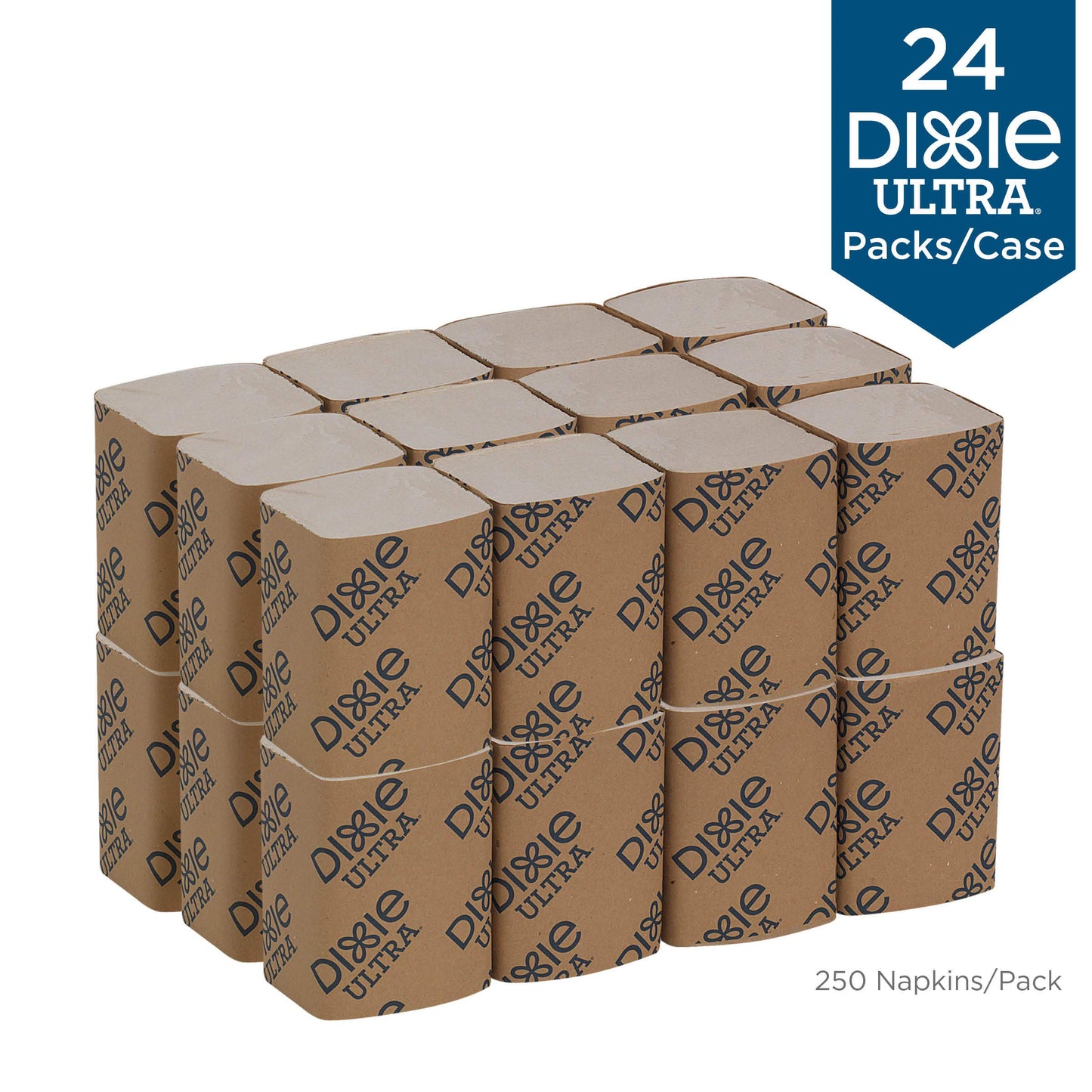 Georgia-Pacific Dixie Ultra Interfold 2-Ply Napkin Dispenser Refill (Previously EasyNap) by GP PRO (Georgia-Pacific), Brown, 32019, 250 Napkins Per