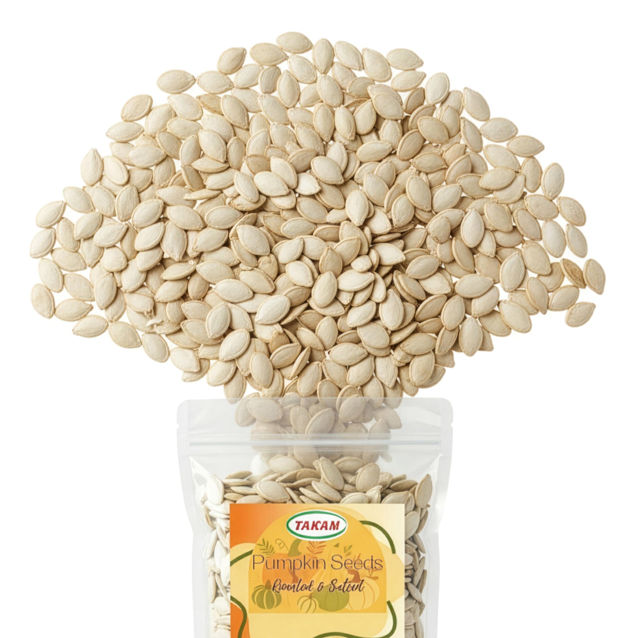 TAKAM Roasted & Salted Pumpkin Seeds (In Shell), Jumbo Size, Product of Jordan, 2 lbs (32 oz) Resealable Bag