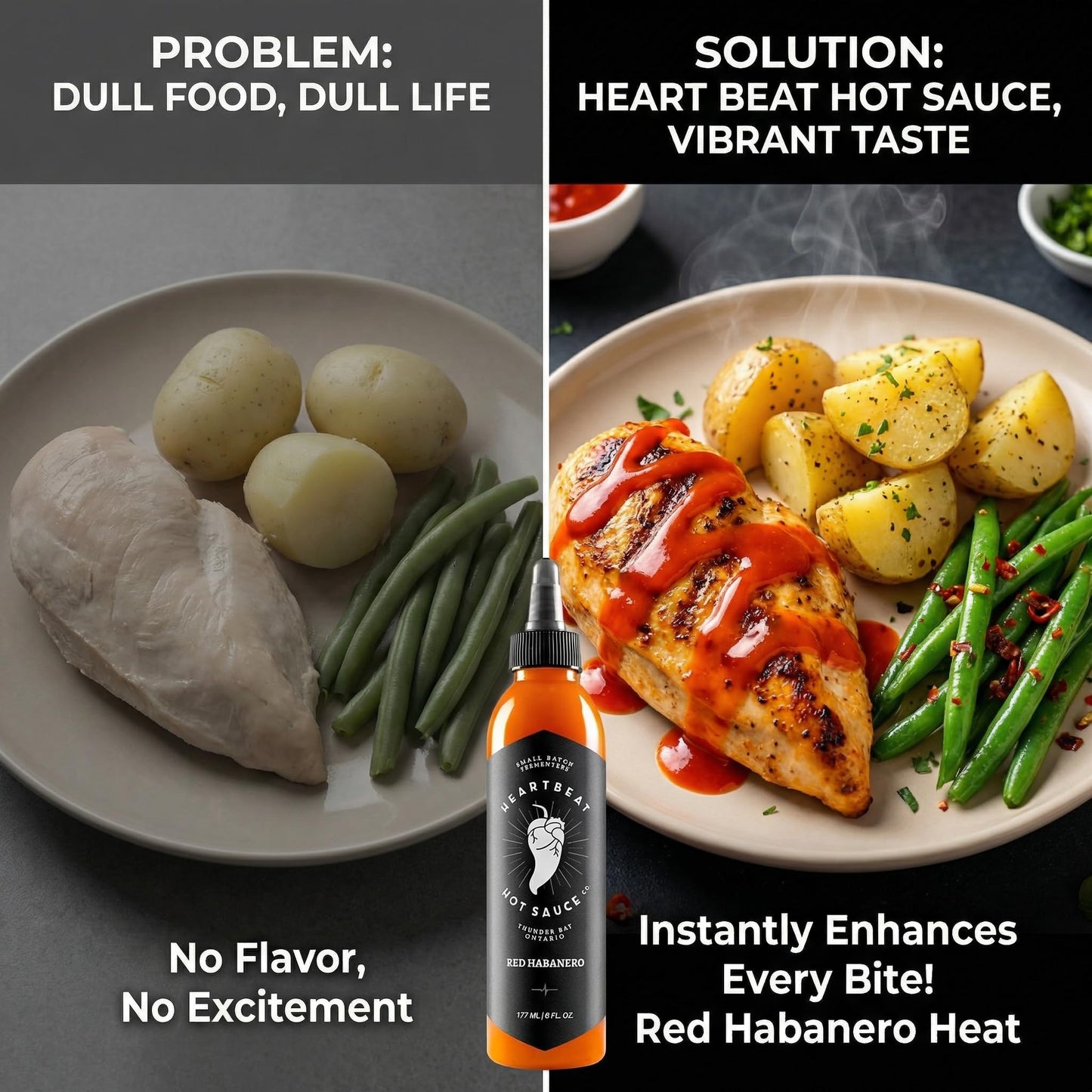 Heartbeat Hot Sauce Red Habanero - (Pack of 2, 6 oz.) - Hot Sauce for Wings, Tacos and Sandwiches - Ghost Pepper Sauce Style Heat - Wing Sauce Gift