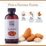 Happy Home Flavoring Natural Almond Baking Flavor Emulsion - Certified Kosher, 4 oz.