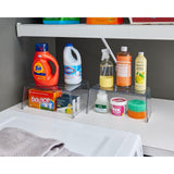 iDesign Recycled Plastic Narrow Laundry Room Organization Detergent Riser - 13.5” x 10” x 6”, Clear Bin