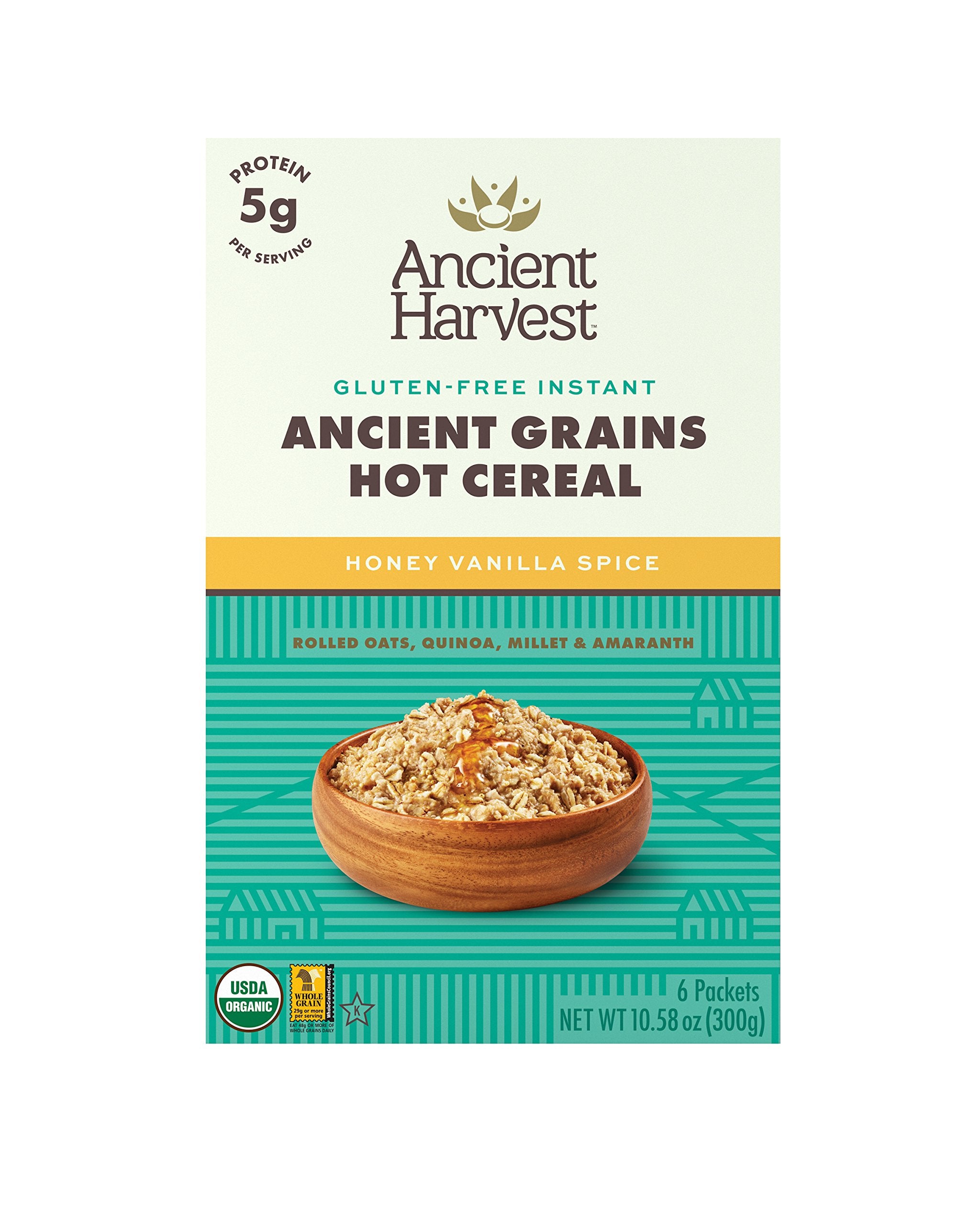 Ancient Harvest Organic Gluten Free Ancient Grain Hot Cereal, Honey Vanilla Spice, 10.58 Ounce