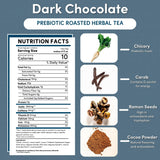 Teeccino Dark Chocolate - Prebiotic SuperBoost™ Herbal Tea - Support Your Probiotics with Prebiotics For Good Gut Health and Regularity, Digestive