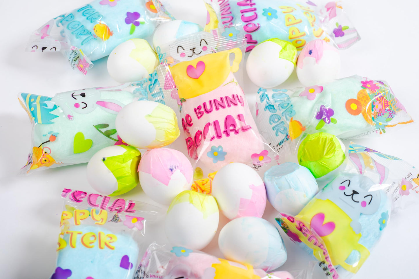 Easter Candy - Cotton Candy 24 Pack, | LUPY LUPS | Individually Wrapped 0.5 oz Each | Easter Basket Stuffers, Party Favors, Easter Gifts for Kids |