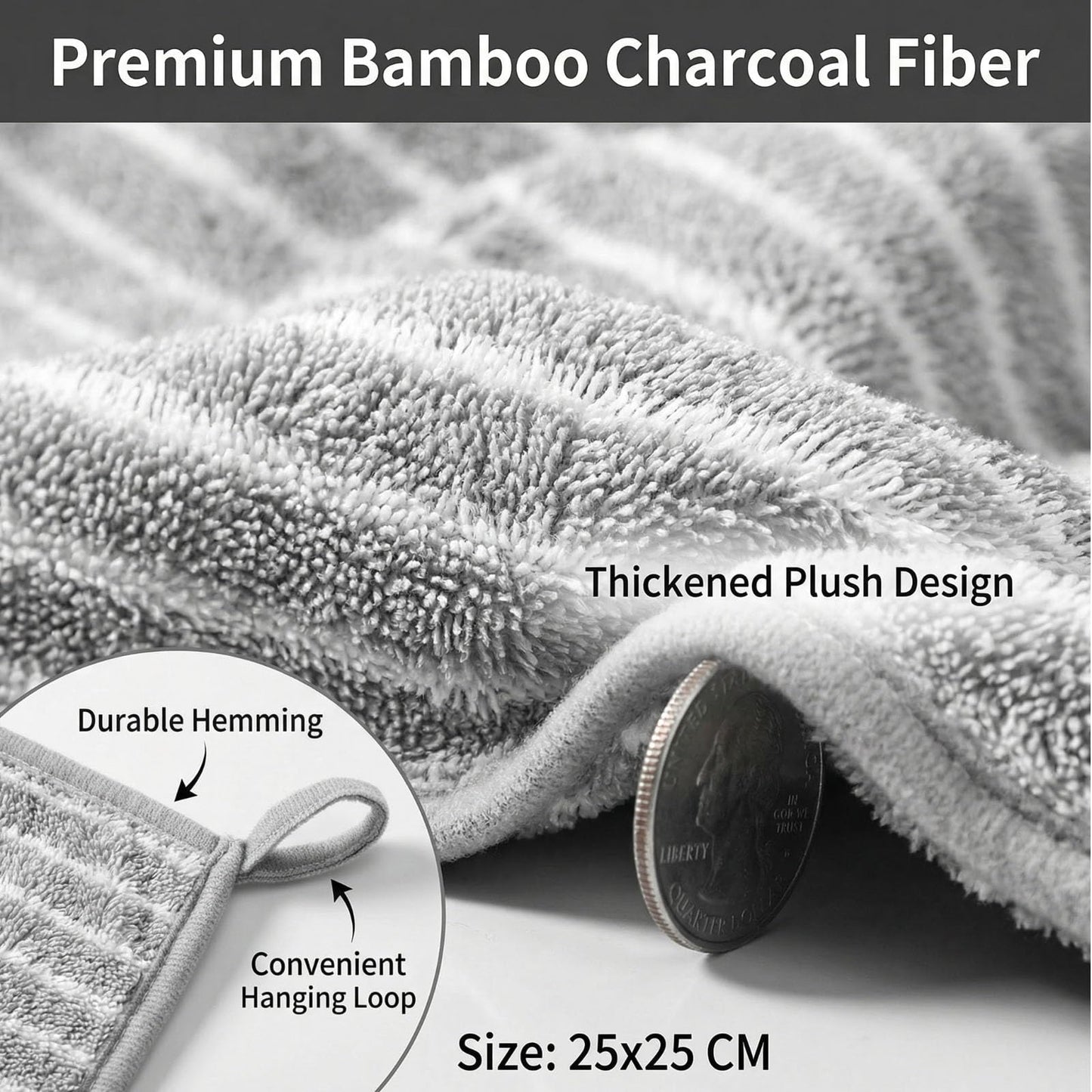 6 PCS Kitchen Cloth Dish Towels Thick Absorbent Cleaning Towels for Kitchen Non Oil Staining Durable Non Shedding Dish Cloths Ideal for Table Wiping