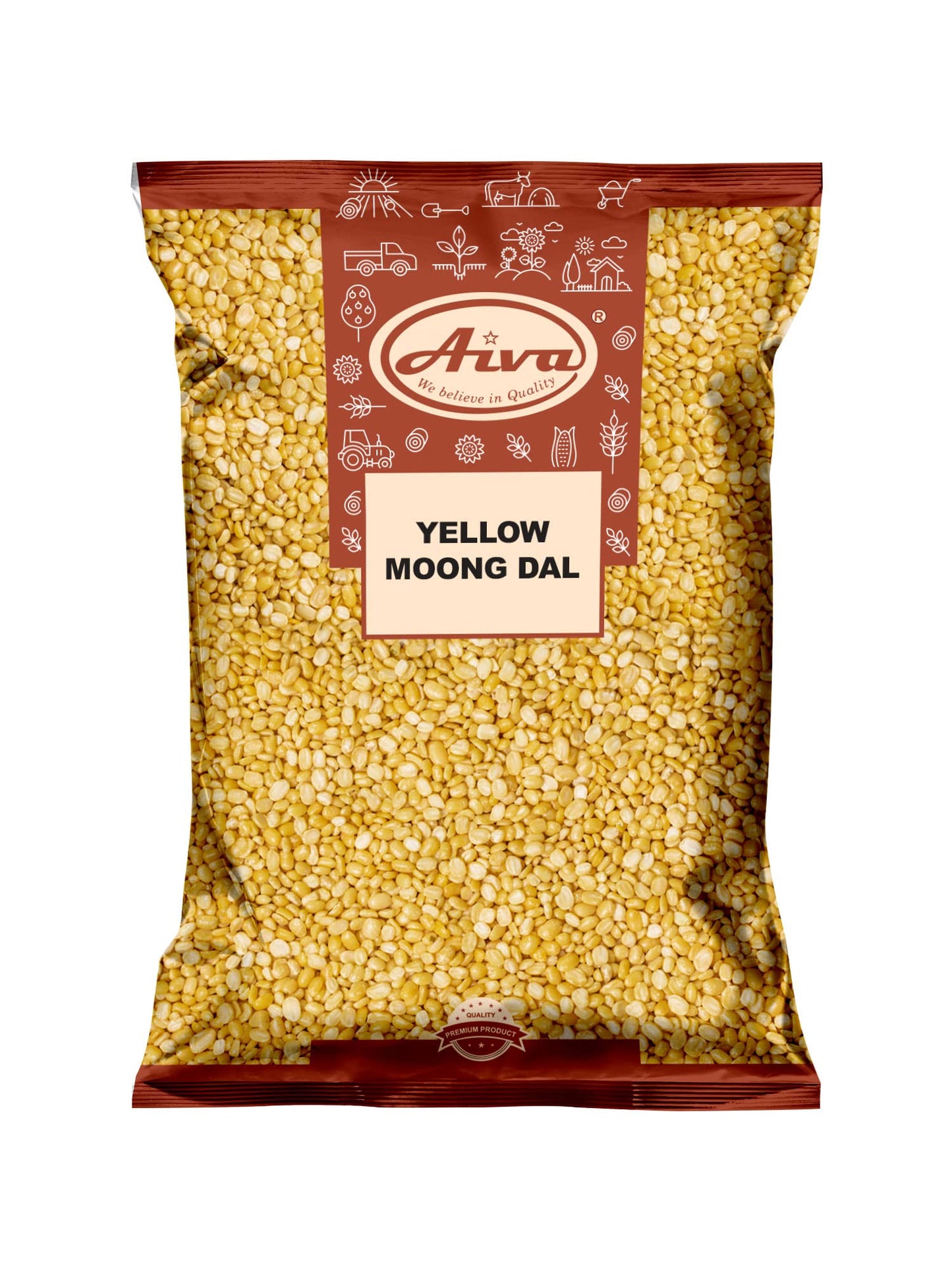 Aiva Moong Dal Yellow/Moong Dhuli (Split Mung Beans Without Skin) - 4 LB, Moong Dal Mung Lentils