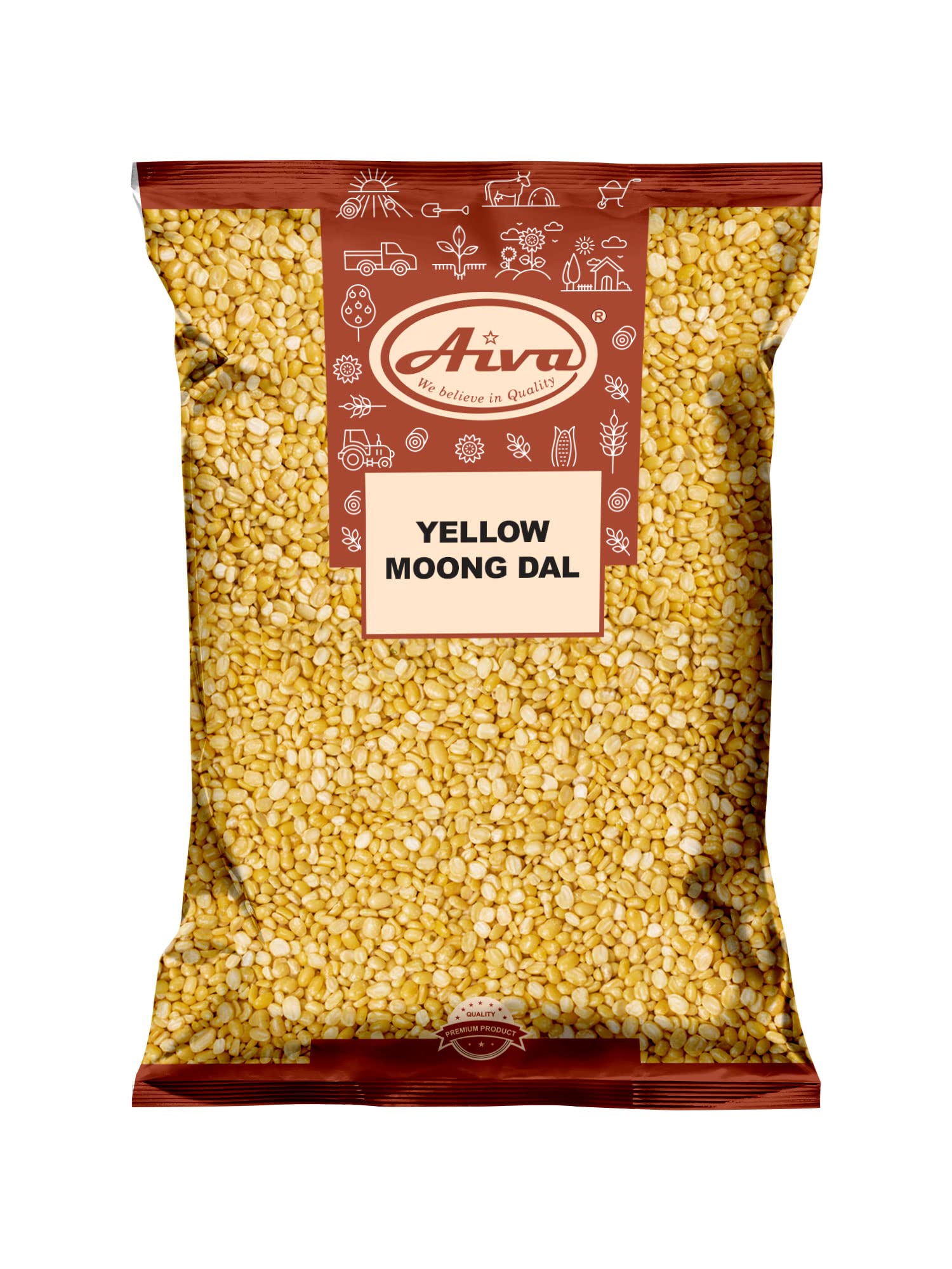 Aiva Moong Dal Yellow/Moong Dhuli (Split Mung Beans Without Skin) - 4 LB, Moong Dal Mung Lentils