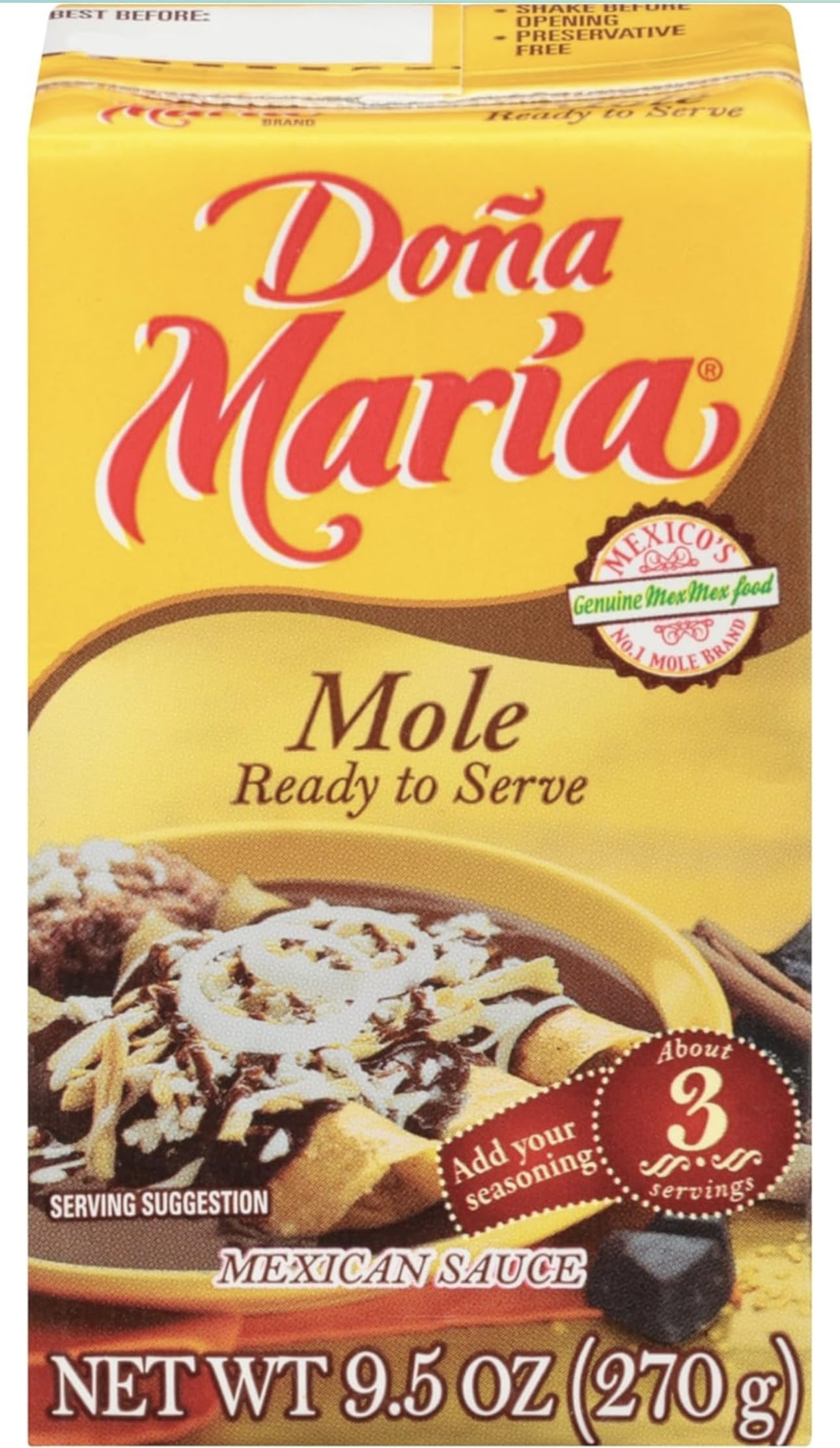 Dona Maria Ready To Serve Mole 9.5oz Pack of 4
