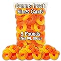 Peach Rings Gummy Candy (5 Pound Bag) 80oz. Bulk Chewy Authentic Taste Gourmet Candies