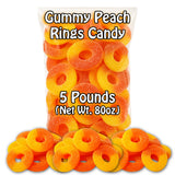 Peach Rings Gummy Candy (5 Pound Bag) 80oz. Bulk Chewy Authentic Taste Gourmet Candies
