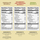 Granola Cereal Variety Pack, 3 Delicious Packs of Original, Cranberry & Cinnamon and Chocolate Healthy Granola 10oz Each, Perfect Granola for yogurt