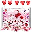 Heart Shaped Valentine Lollipops, Individually Wrapped Bulk Candies For Classroom Exchanges, Themed Party Candy, 25 Count Bag