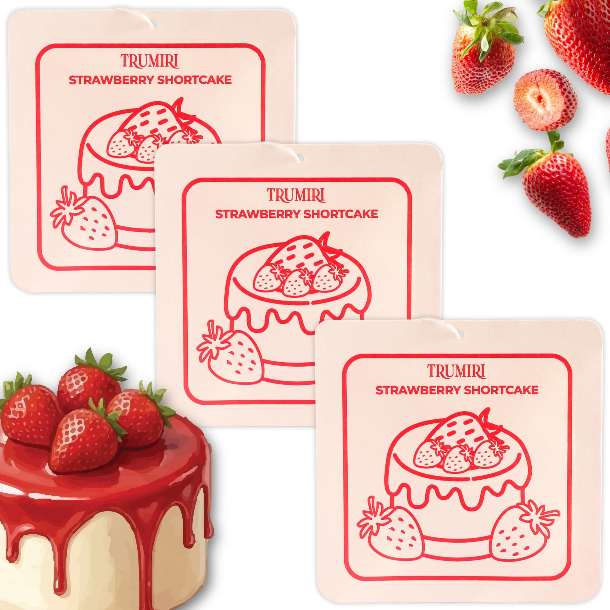 Strawberry Shortcake - Room Deodorizer Gel Odor Eliminator For Home - Pack Of 3 Bathroom Air Freshener Odor Absorber Closet Deodorizer - Non Plug In