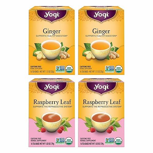 Yogi Tea Women's Wellness Variety Pack 4pk - 16 Bags per Pack (4 Packs) - Supports Moon Cycle and Digestion - Includes (2 Boxes Each) of Ginger