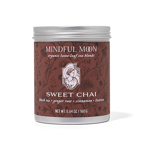 Sweet Chai Tea by Mindful Moon - Spicy & Sweet Caffeinated Blend with Ginger, Cinnamon, & Licorice - Loose Leaf Tea (Large)